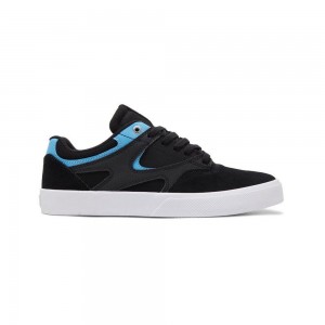 Black / Blue DC Kalis Vulc Men's Skate Shoes | 90576-JPTD