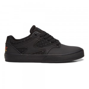 Black / Grey DC Kalis Vulc Men's Skate Shoes | 97368-GSUW