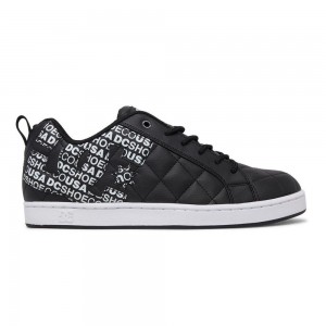 Black / White DC Alliance Men's Skate Shoes | 78214-WLQZ