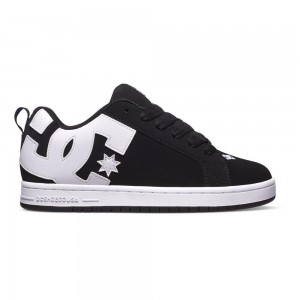 Black / White DC Court Graffik Men's Skate Shoes | 45690-WROK