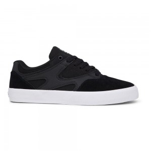 Black / White DC Kalis Vulc Men's Skate Shoes | 75406-YIDG