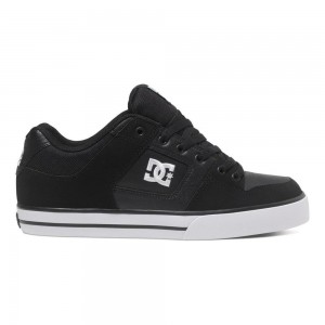 Black / White DC Pure Men's Skate Shoes | 52894-XRWO