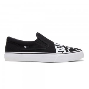 Black / White DC Trase Men's Skate Shoes | 54073-DCTI