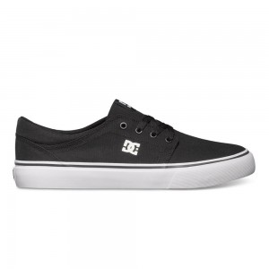 Black / White DC Trase TX Men's Skate Shoes | 12047-AEKN