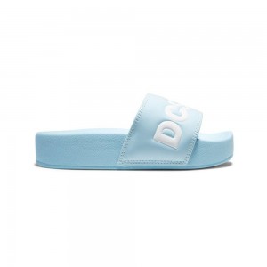 Blue / White DC Slides Women's Sandals | 51328-GCNR