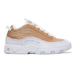 Gold / White DC Legacy OG Women's Trainers | 93168-JDWM