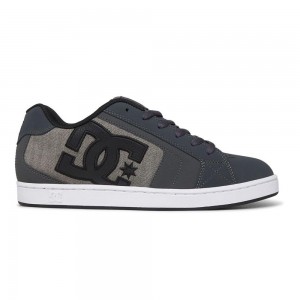 Grey / Black DC Net Men's Skate Shoes | 64172-EGTZ