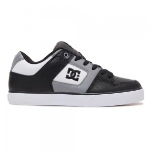 Grey / Black DC Pure Men's Skate Shoes | 01462-IYJO