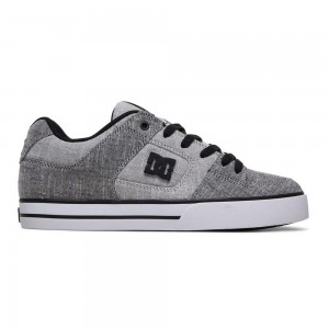 Grey / Black DC Pure Men's Skate Shoes | 27436-FNES