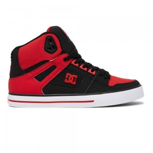 Red / Black DC Pure Men's Skate Shoes | 59284-OXKZ