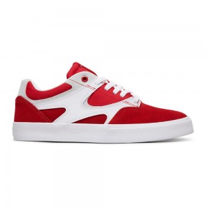 Red / White DC Kalis Vulc Men's Skate Shoes | 58290-ICHR