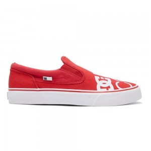 Red / White DC Trase Men's Skate Shoes | 31987-WMGC