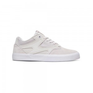 White DC Kalis Vulc Men's Skate Shoes | 23869-MUAJ