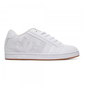 White DC Net Men's Skate Shoes | 95761-HVBI