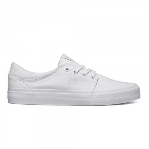 White DC Trase Men's Skate Shoes | 02479-LGKF