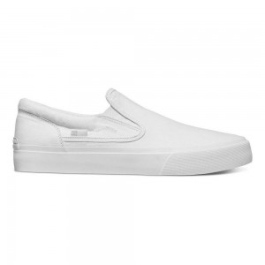 White DC Trase Men's Skate Shoes | 73519-LWBC