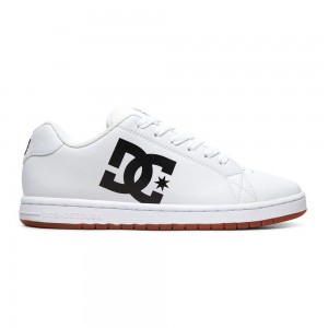 White / Black DC Gaveler Men's Skate Shoes | 75463-SHFQ