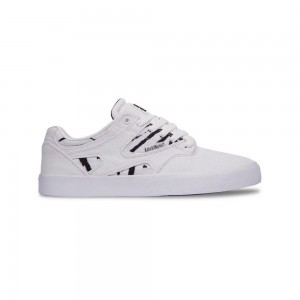 White / Black DC Kalis Vulc Men's Skate Shoes | 96783-TBNX