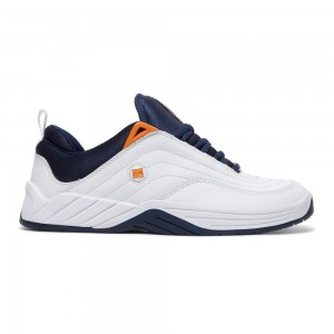 White / Navy DC Williams Slim Men's Trainers | 91076-NGBE