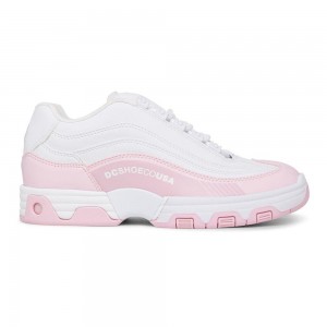 White / Pink DC Legacy Lite Women's Trainers | 36798-JBVZ