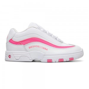 White / Pink DC Legacy Lite Women's Trainers | 40618-RMJA