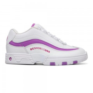 White / Purple DC Legacy Lite Women's Trainers | 79485-SMGH