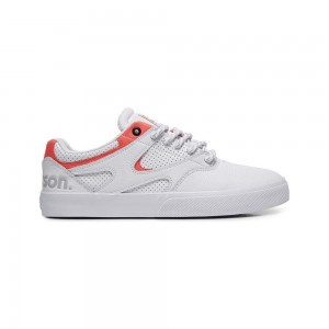 White / Red DC JK X Paterson Men's Skate Shoes | 20364-GFBP