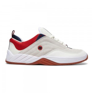 White / Red DC Williams Slim Men's Trainers | 42517-UJRB