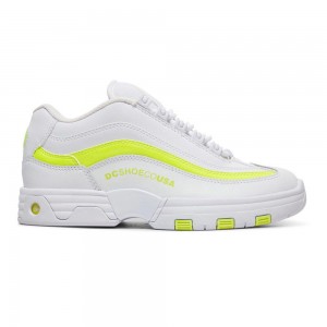 White / Yellow DC Legacy Lite Women's Trainers | 04537-XZYC