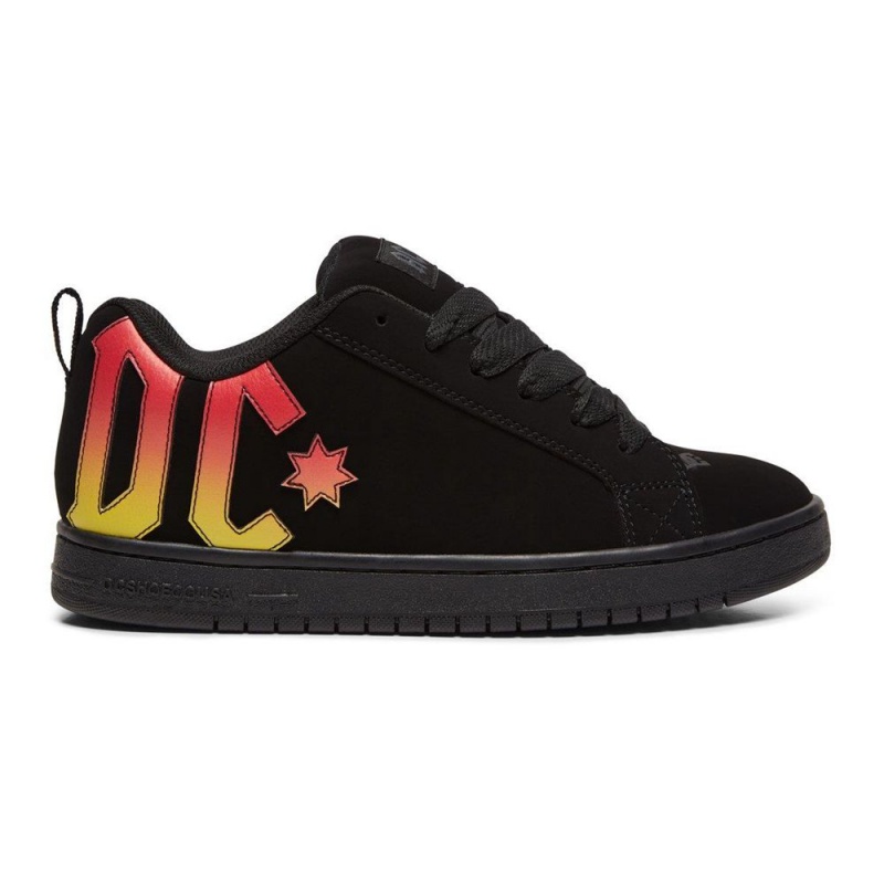 Black DC Court Graffik Men\'s Skate Shoes | 32697-IEYH