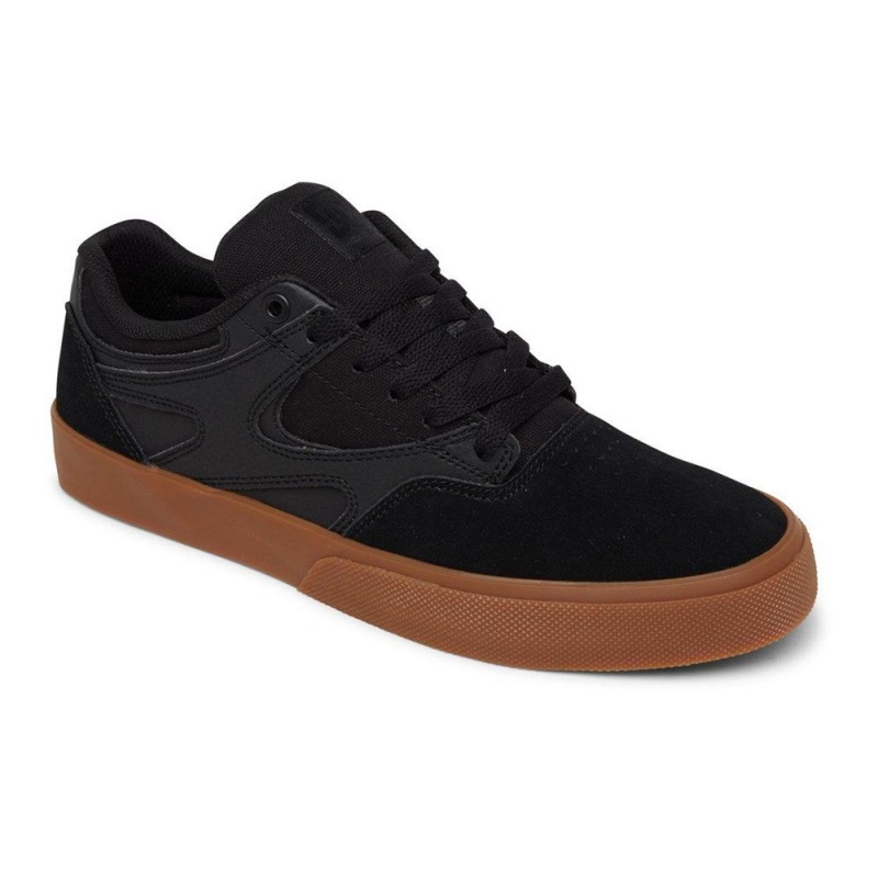 Black / Brown DC Kalis Vulc Men's Skate Shoes | 82350-IGOK