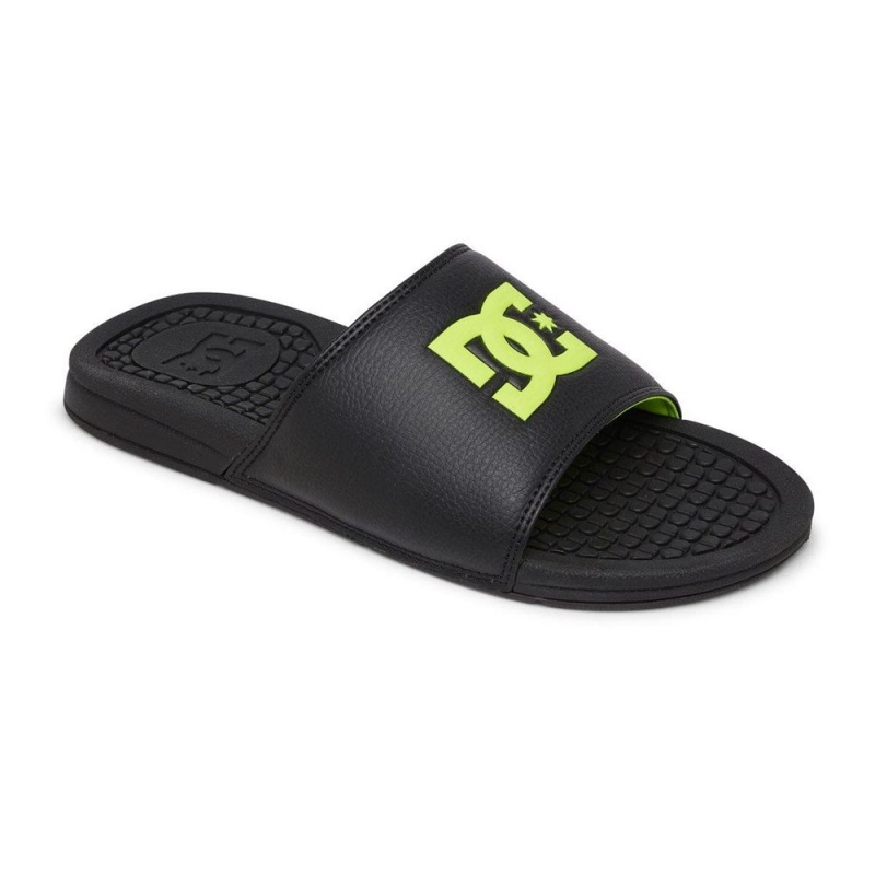 Black / Green DC Bolsa Men's Sandals | 23810-DVAH