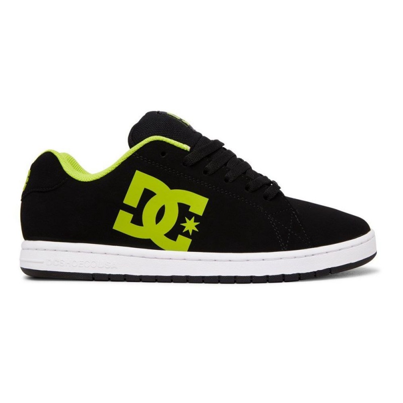 Black / Green DC Gaveler Men\'s Skate Shoes | 60253-GUPK