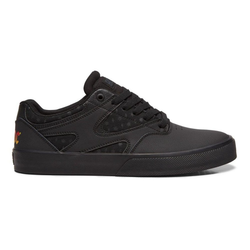 Black / Grey DC Kalis Vulc Men\'s Skate Shoes | 97368-GSUW