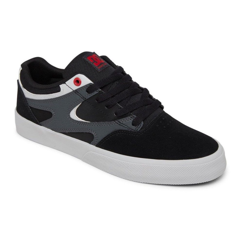 Black / Grey DC Kalis Vulc Men's Skate Shoes | 40635-ZDQT