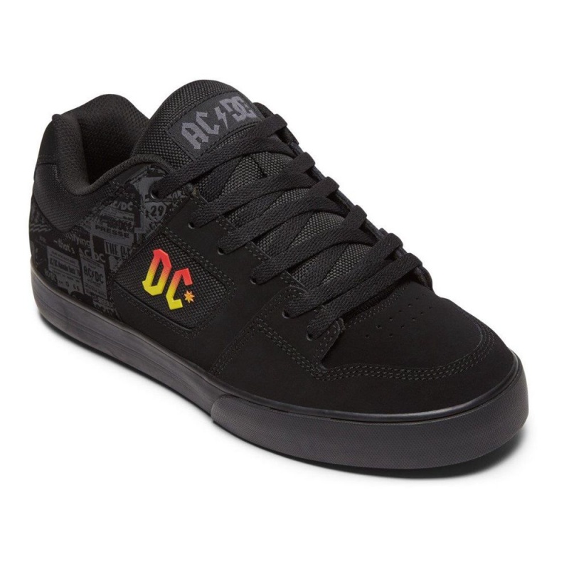 Black / Grey DC Pure Men's Skate Shoes | 62097-WMXR