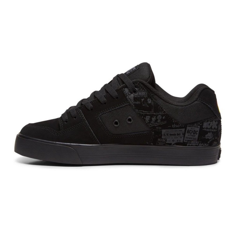 Black / Grey DC Pure Men's Skate Shoes | 62097-WMXR