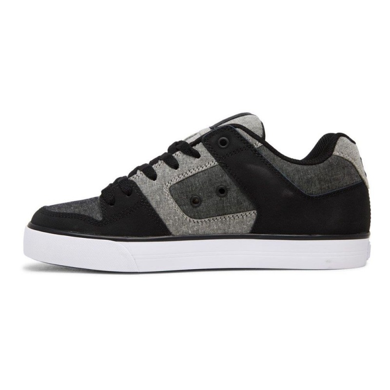 Black / Grey DC Pure Men's Skate Shoes | 68279-AQJI