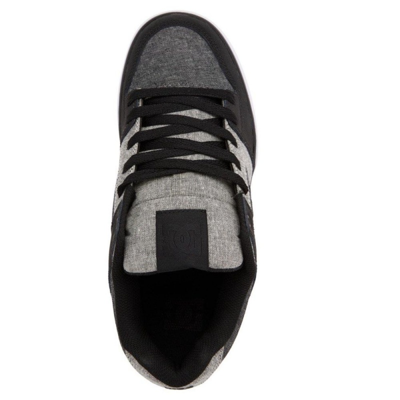 Black / Grey DC Pure Men's Skate Shoes | 68279-AQJI