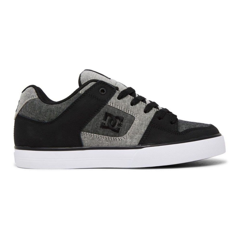 Black / Grey DC Pure Men\'s Skate Shoes | 68279-AQJI