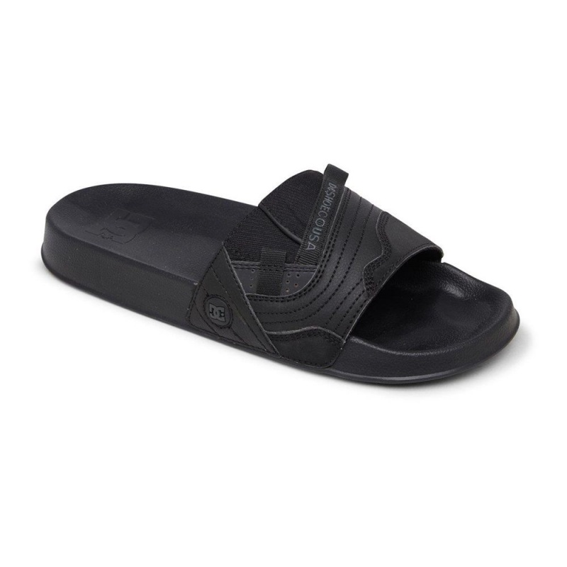 Black / Grey DC Slides Men's Sandals | 73298-KSEL