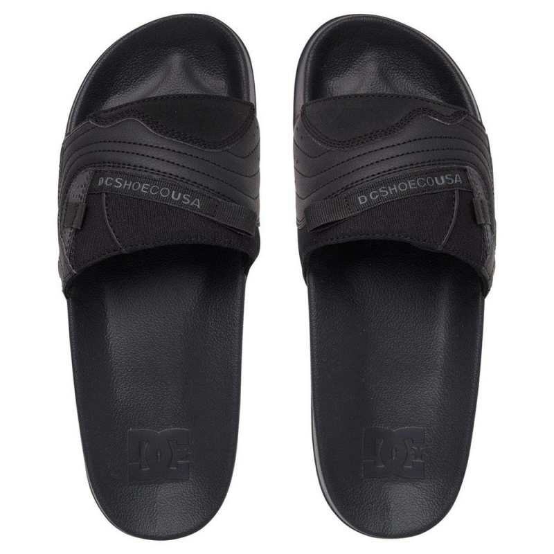 Black / Grey DC Slides Men's Sandals | 73298-KSEL