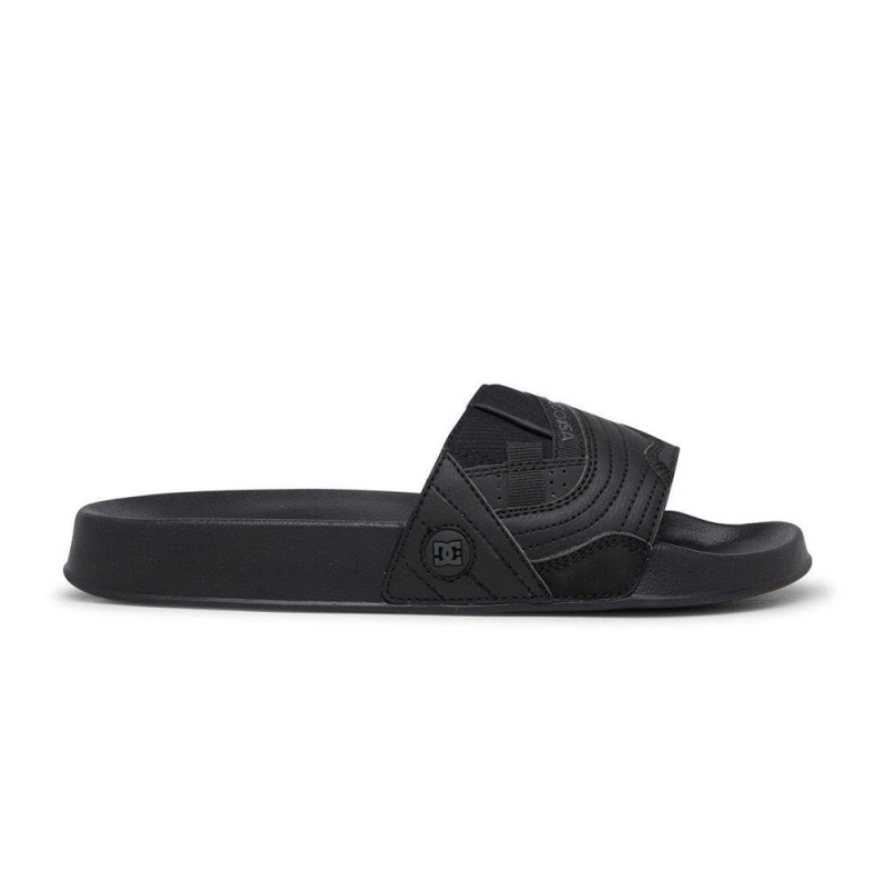 Black / Grey DC Slides Men\'s Sandals | 73298-KSEL