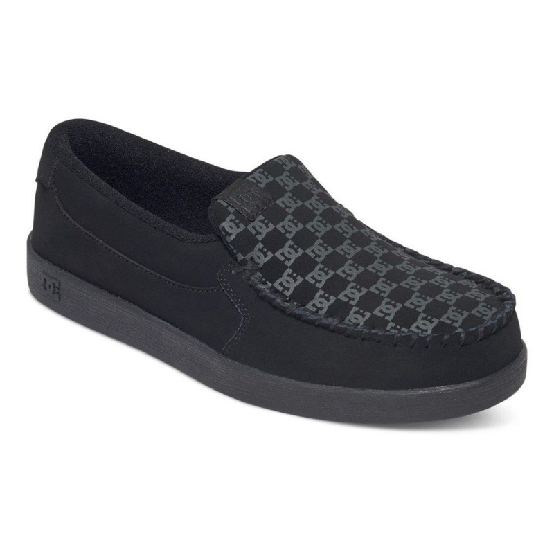 Black / Grey DC Villain Men's Skate Shoes | 78541-NTLK