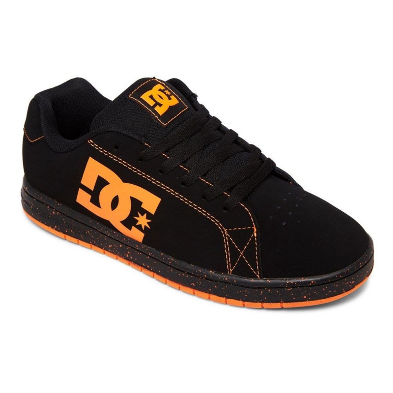 Black / Orange DC Gaveler Men's Skate Shoes | 71620-CGAY