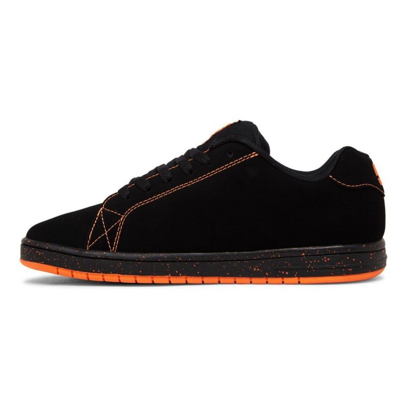 Black / Orange DC Gaveler Men's Skate Shoes | 71620-CGAY