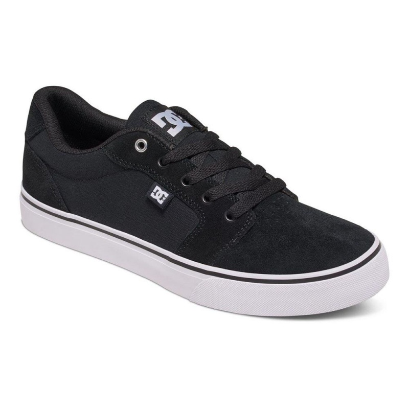 Black / White DC Anvil Men's Skate Shoes | 25673-XUEG