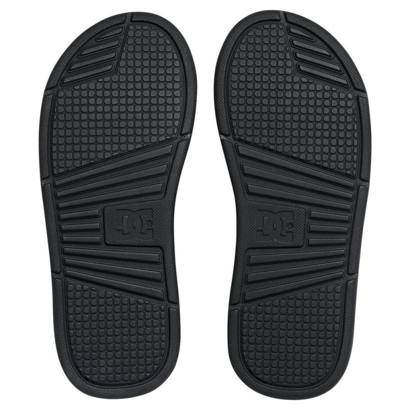 Black / White DC Bolsa Men's Sandals | 43985-MTZJ