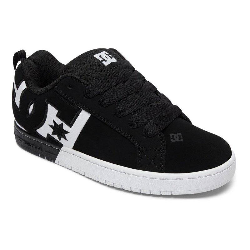 Black / White DC Court Graffik Men's Skate Shoes | 56172-ADJM