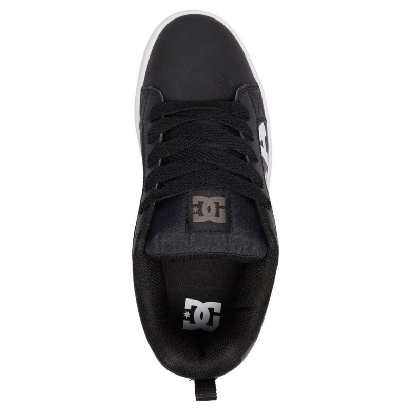 Black / White DC Court Graffik Men's Skate Shoes | 07691-LGKX